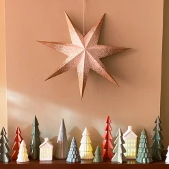 Papieren Kerstster | Wit-champagne | 60 Cm | 7-punts