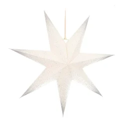 Papieren Kerstster | Wit-zilver | 45 Cm | 7-punts