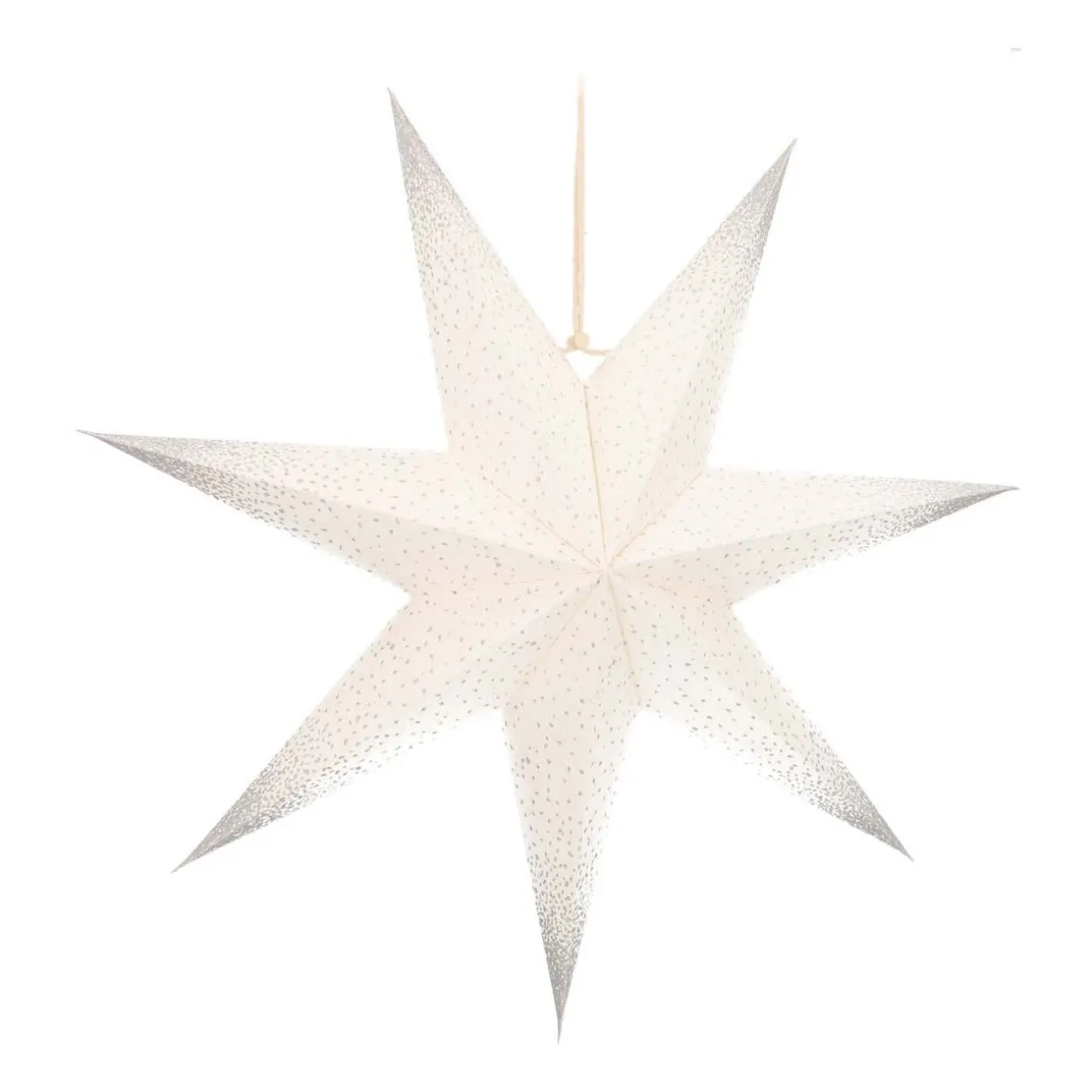 Papieren Kerstster | Wit-zilver | 45 Cm | 7-punts