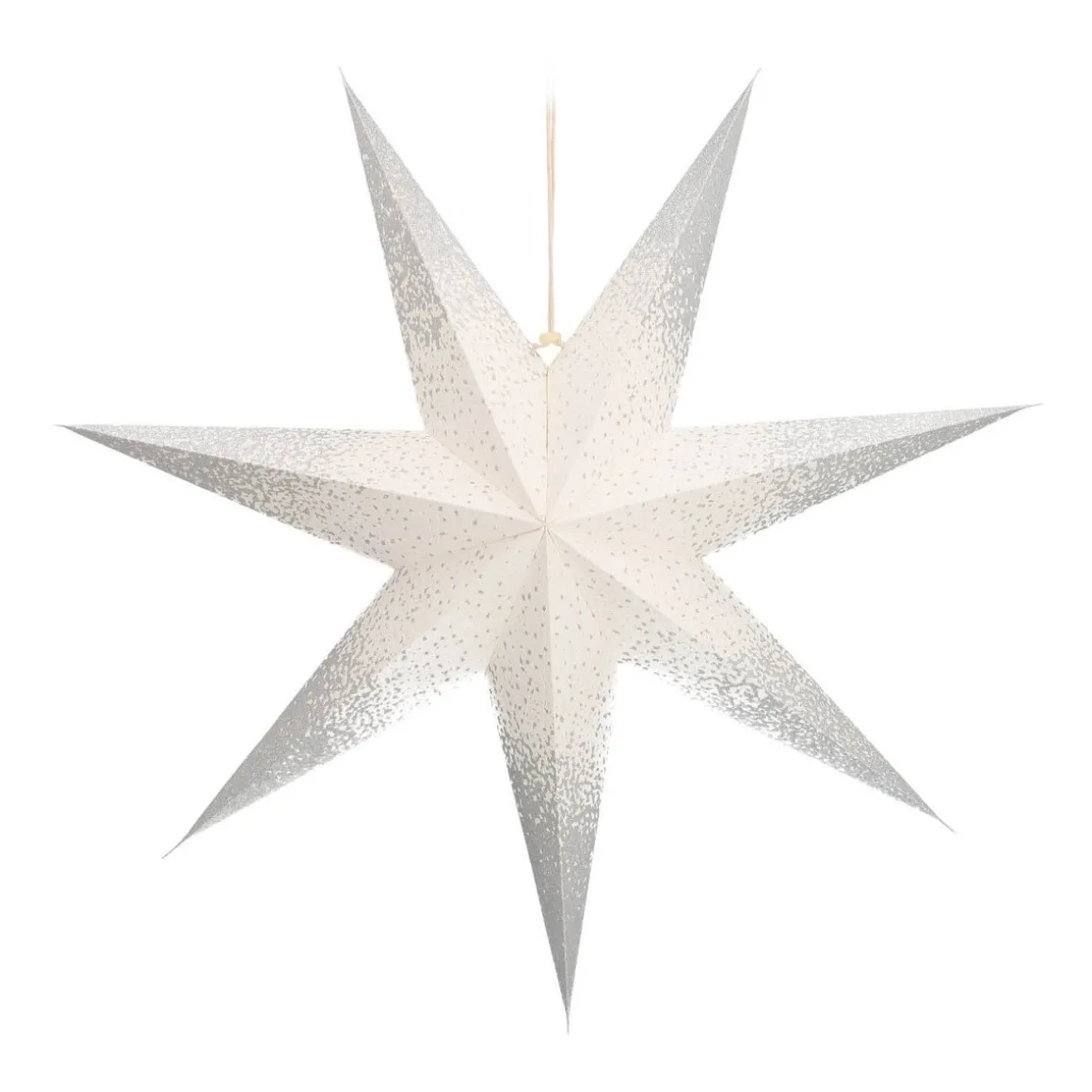 Papieren Kerstster | Wit-zilver | 60 Cm | 7-punts