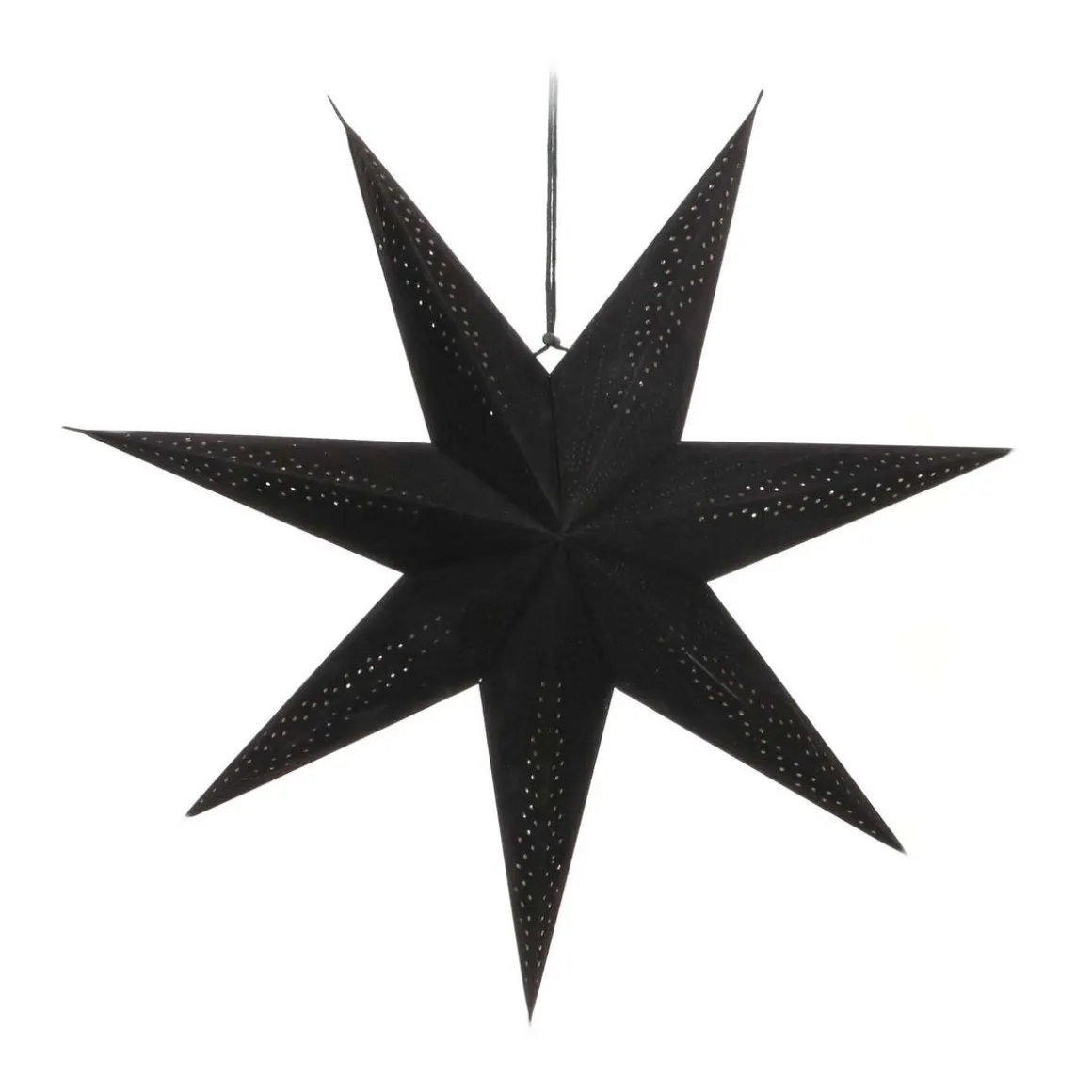 Papieren Kerstster | Zwart | 60 Cm | 7-punts | Velvet