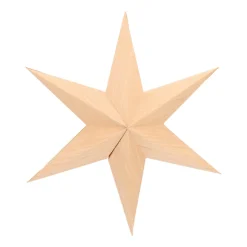 Papieren Kerstster Met Houtprint En Touwtje