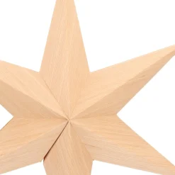 Papieren Kerstster Met Houtprint En Touwtje