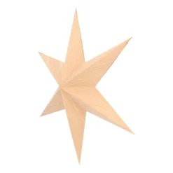 Papieren Kerstster Met Houtprint En Touwtje