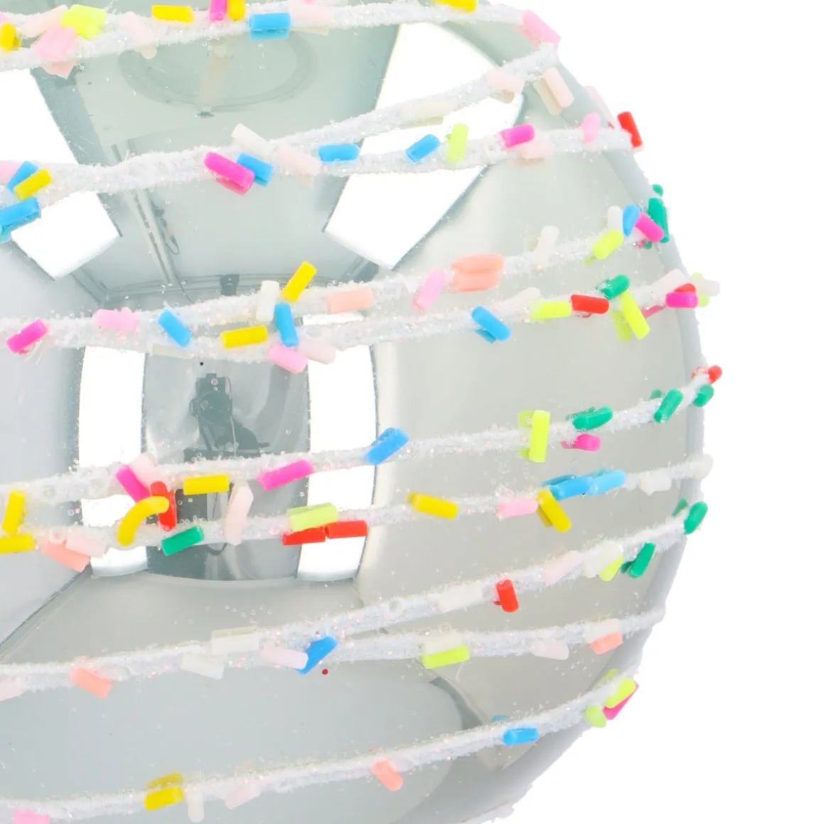 Pastelgroene Kerstbal Met Kleurrijke Spikkels