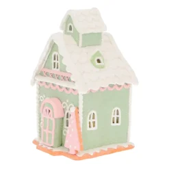 Peperkoek Huisje In Pastelkleuren Met LED Verlichting