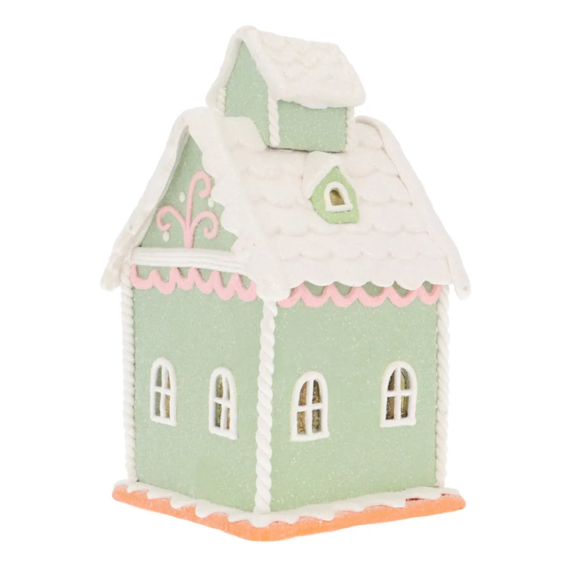 Peperkoek Huisje In Pastelkleuren Met LED Verlichting