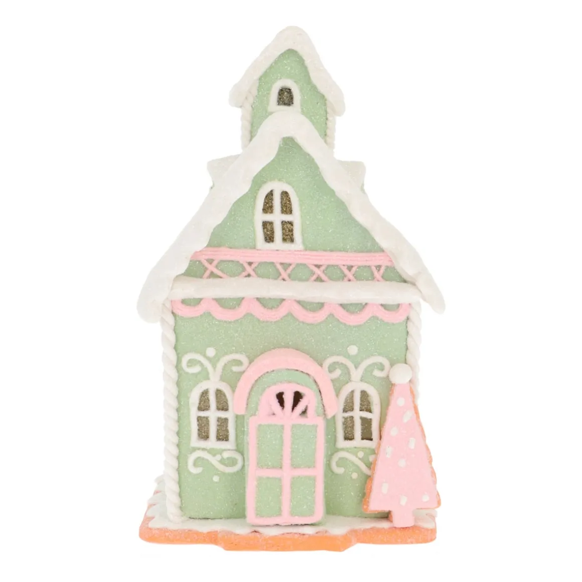 Peperkoek Huisje In Pastelkleuren Met LED Verlichting