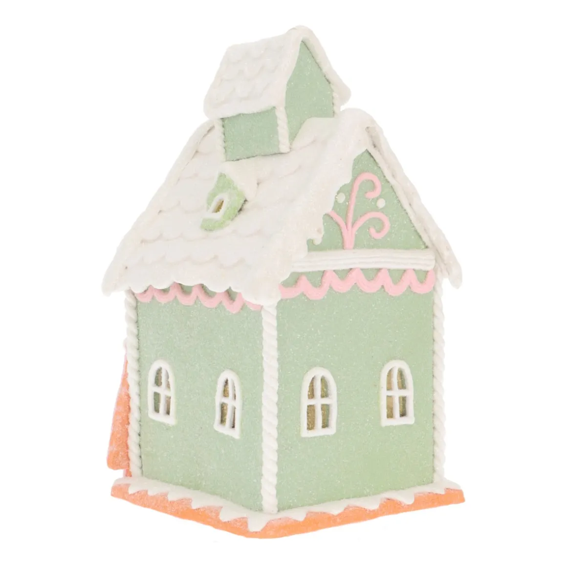 Peperkoek Huisje In Pastelkleuren Met LED Verlichting