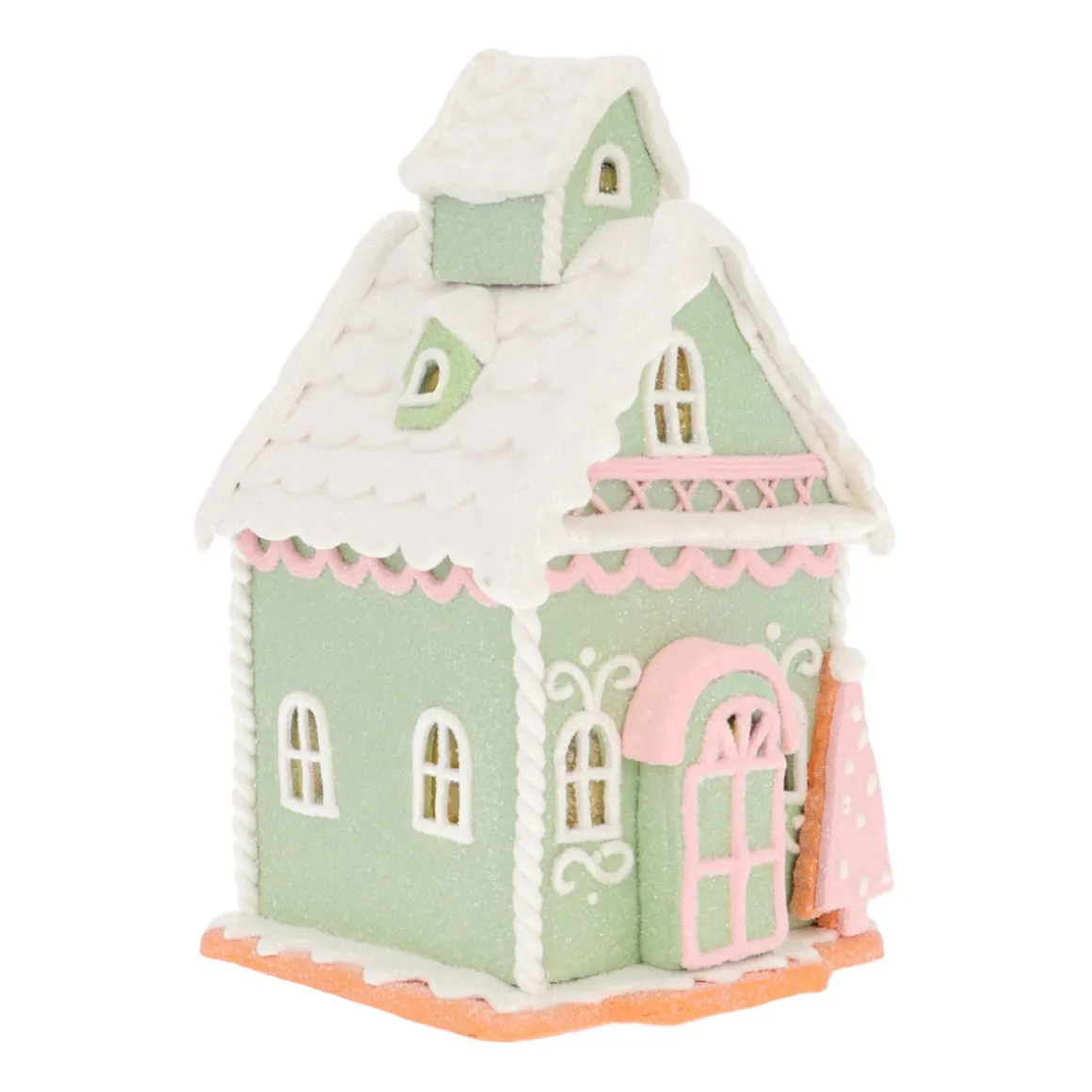 Peperkoek Huisje In Pastelkleuren Met LED Verlichting