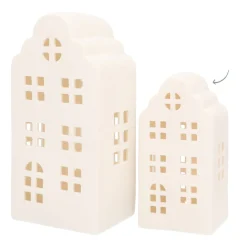 Porseleinen Grachtenpandje Als Kersthuisje