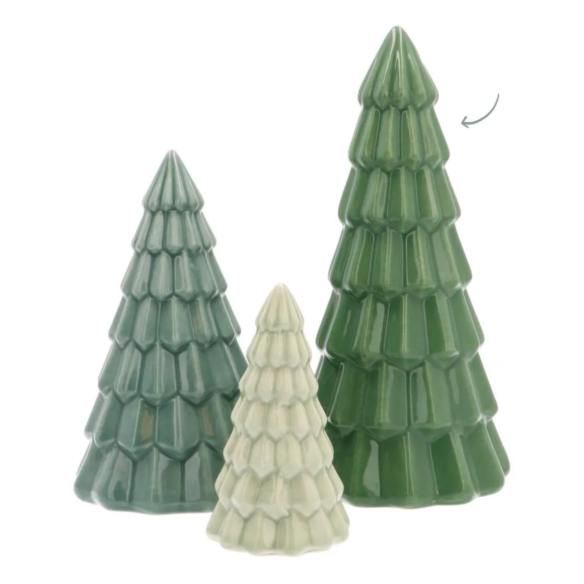 Porseleinen Kerstboom | Groen | 21 Cm
