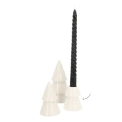 Porseleinen Kerstboom Kaarsenhouder | Wit | 10 Cm