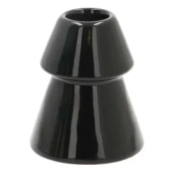 Porseleinen Kerstboom Kaarsenhouder | Zwart| 10 Cm