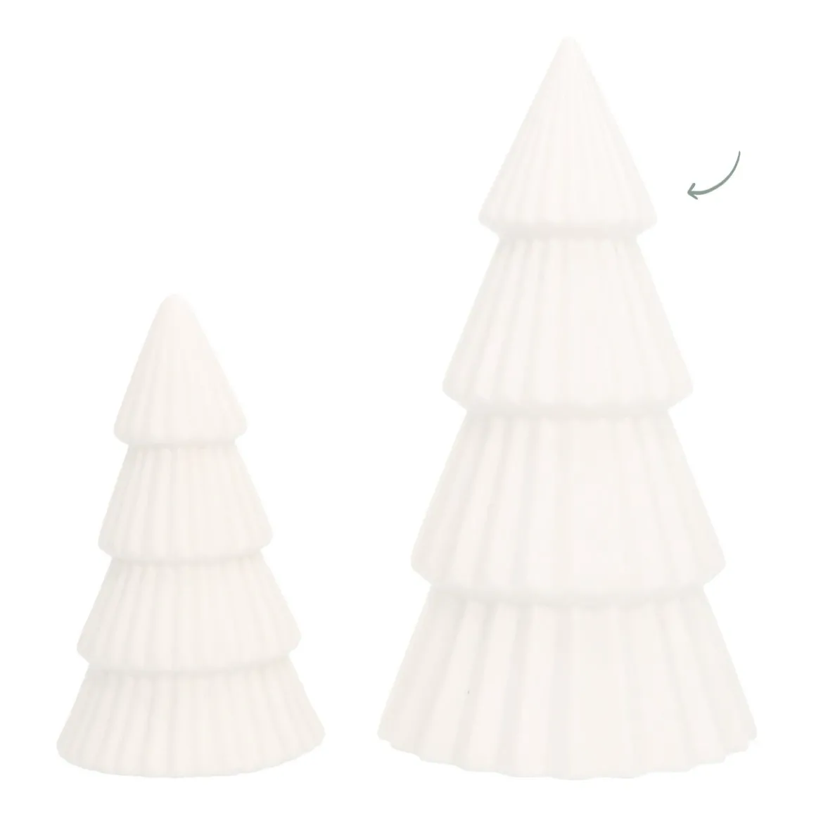 Porseleinen Kerstboom Met LED | Wit | 20 Cm