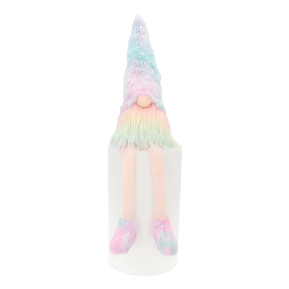 Regenboogkleurige Zittende Gnoom | Stof | 45cm