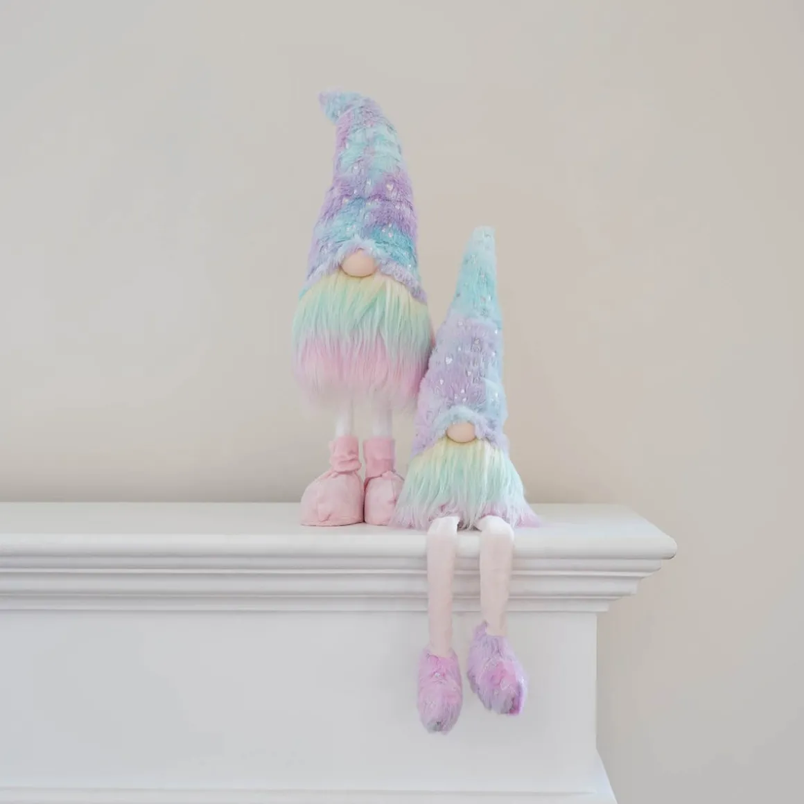 Regenboogkleurige Zittende Gnoom | Stof | 45cm