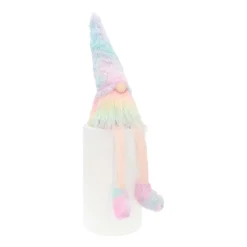 Regenboogkleurige Zittende Gnoom | Stof | 45cm