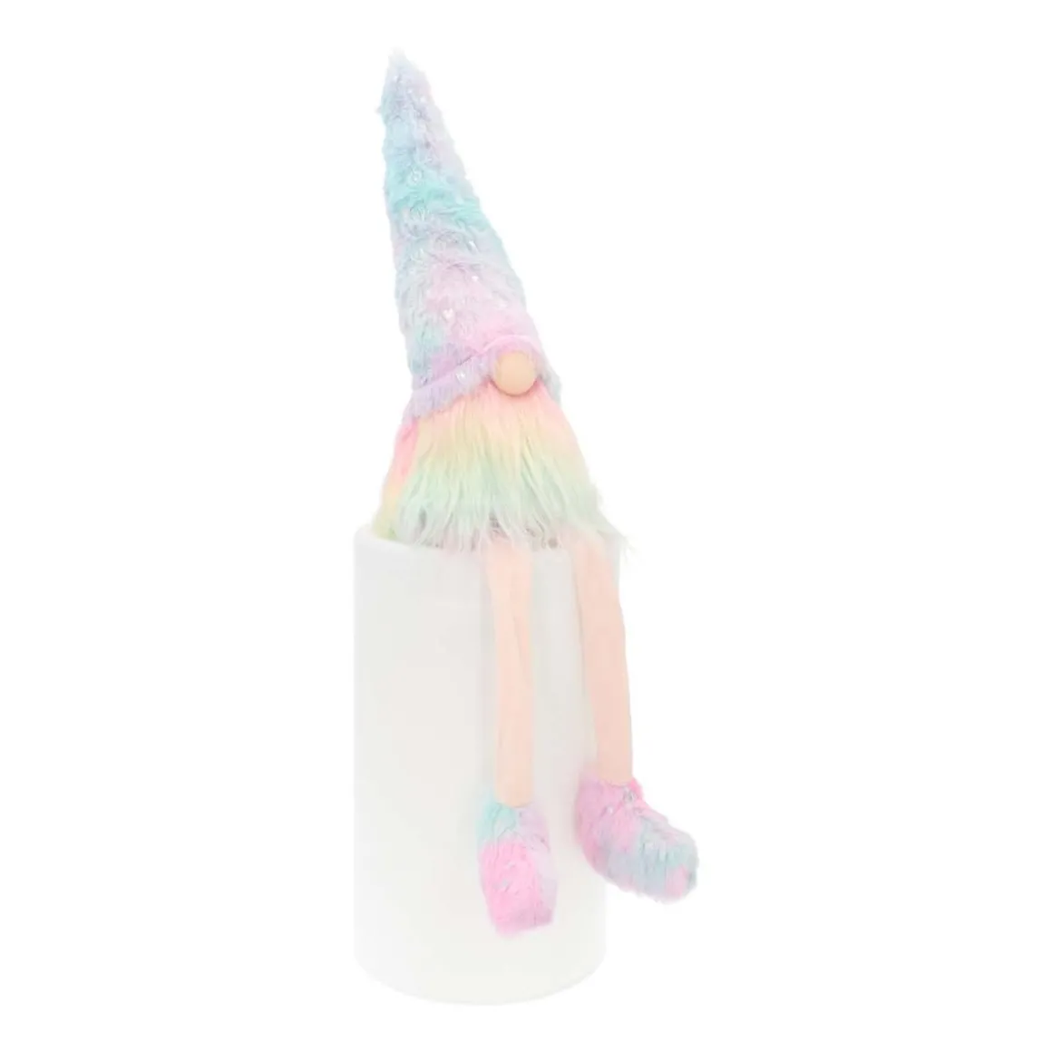 Regenboogkleurige Zittende Gnoom | Stof | 45cm