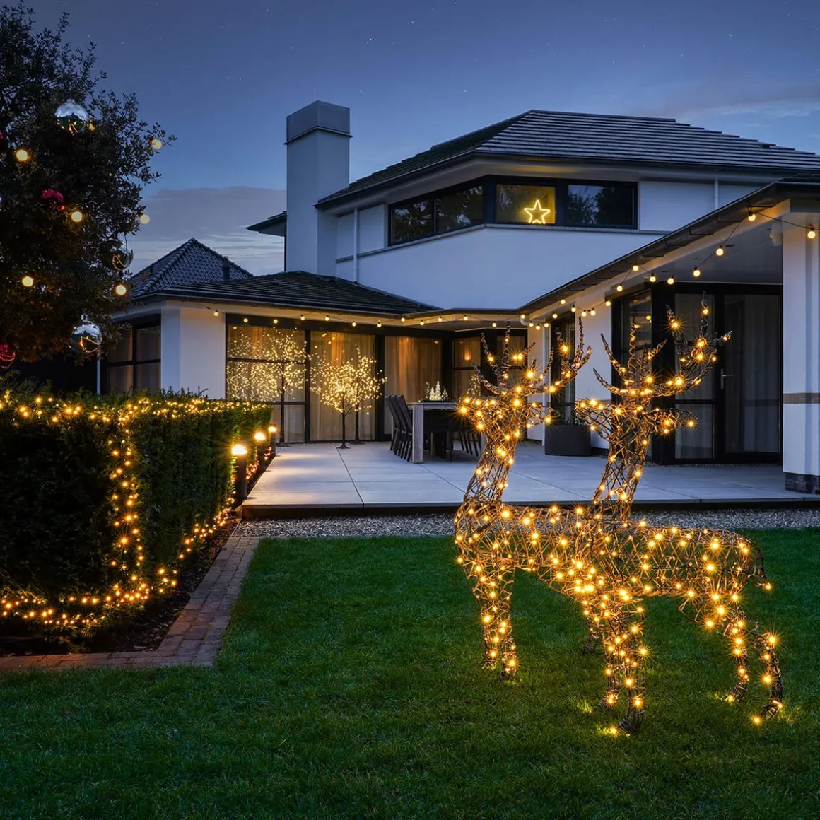 Rieten Rendier Kerstverlichting | 100 Cm | LED Met Timer