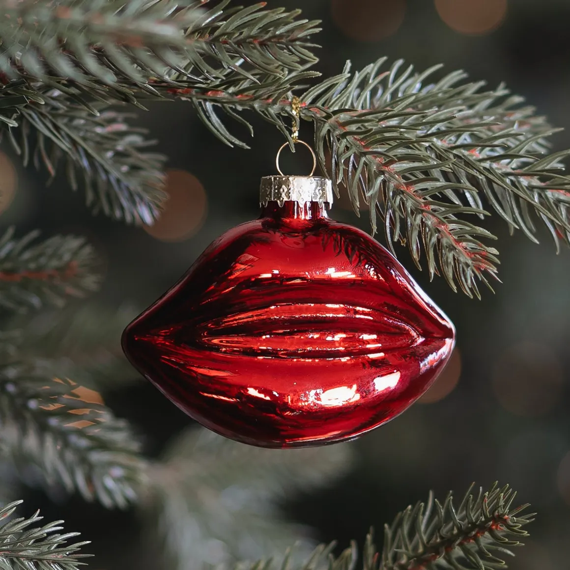 Rode Glazen Kersthanger Mond