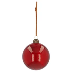 Rode Kerstbal Met Traditionele Swirls