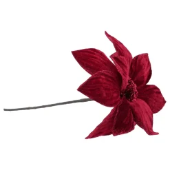 Rode Kerstroos Met Glitterblaadjes