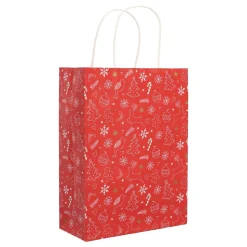 Rood Geschenktasje Met Vrolijke Kerstfiguurtjes