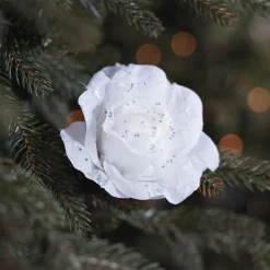 Roos Op Clip Wit 12 Cm