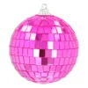 Roze Disco Kerstbal Met Reflecterende Spiegeltjes