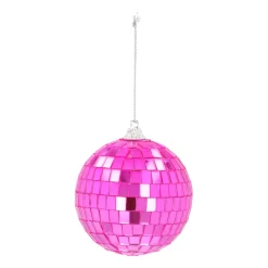 Roze Disco Kerstbal Met Reflecterende Spiegeltjes