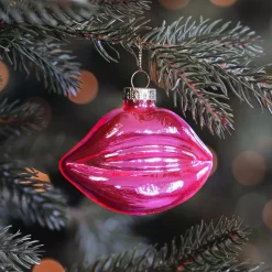 Roze Glazen Mondvormige Hanger