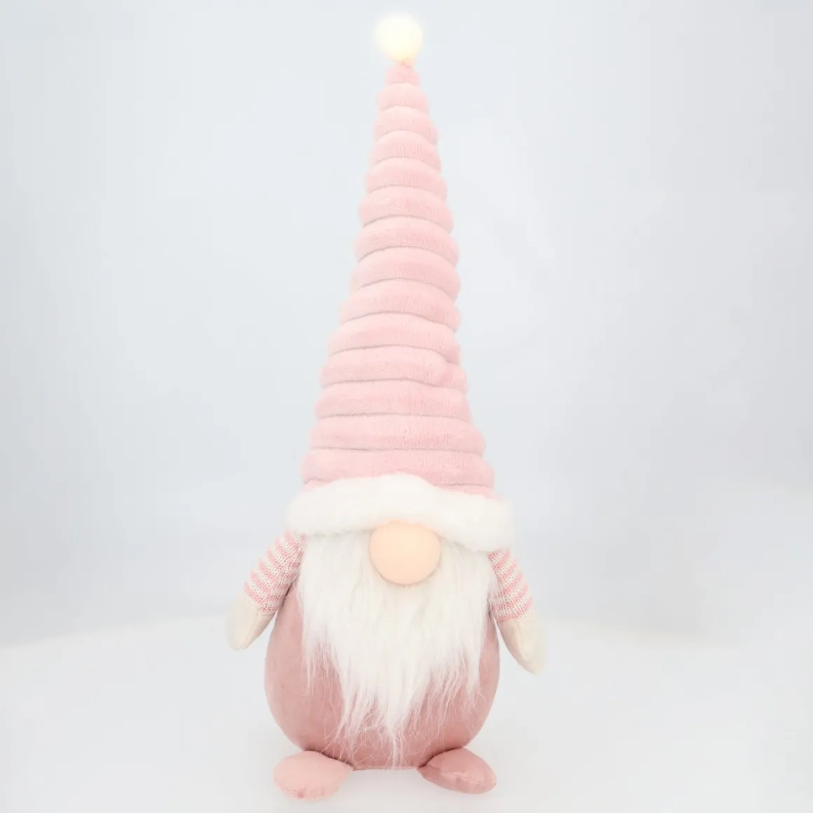 Roze Gnoom Met Verlichte Muts En Vrolijke Outfit