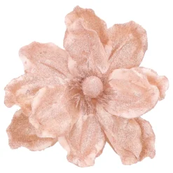 Roze Magnolia Decoratiebloem Met Glitters