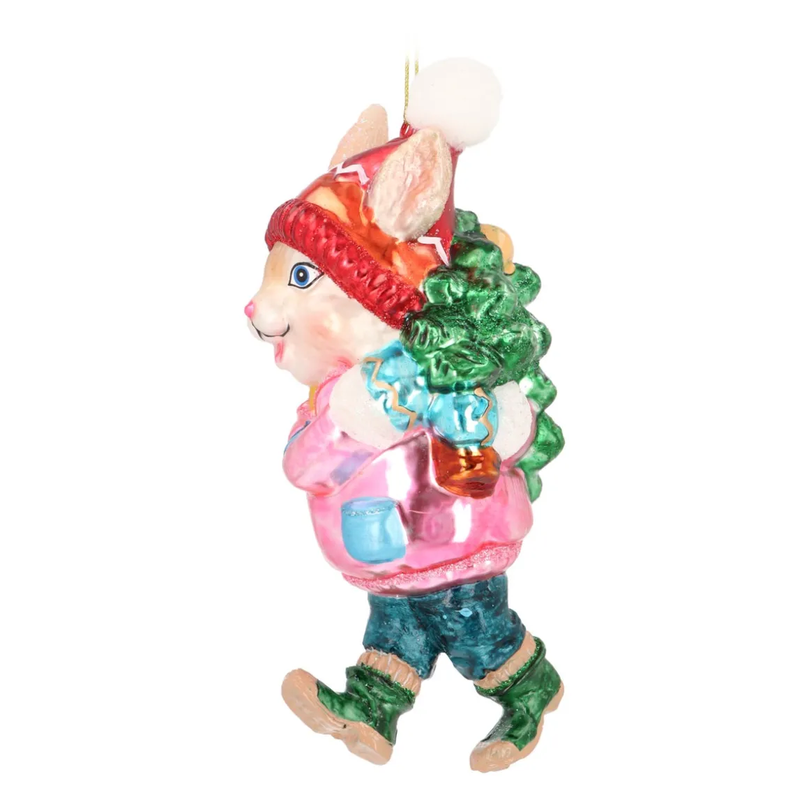 Schattig Konijn In Winteroutfit Kersthanger