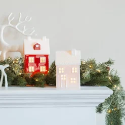 Schattig Roze Porseleinen Kersthuisje