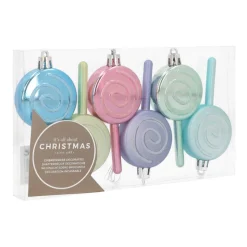 Set 6 Pastelkleurige Lolly's 9cm Kunststof