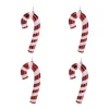 Set Van 4 Zuurstok Kersthangers | 17cm | Rood