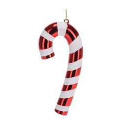 Set Van 4 Zuurstok Kersthangers | 17cm | Rood