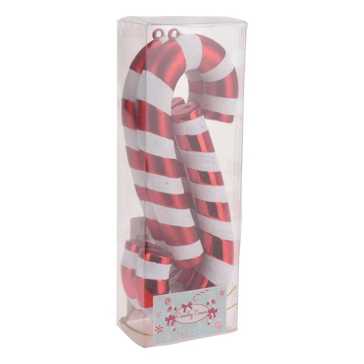 Set Van 4 Zuurstok Kersthangers | 17cm | Rood