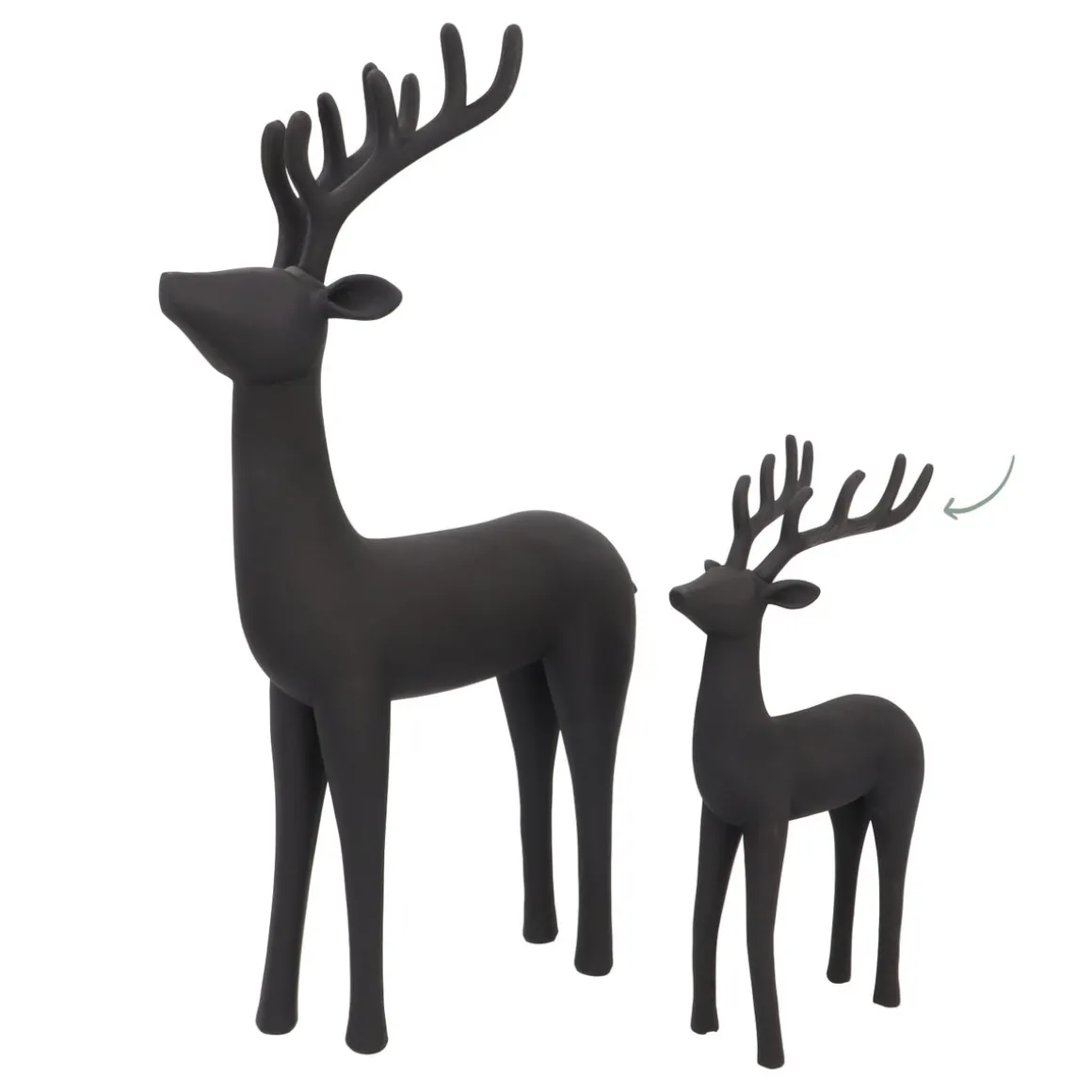 Sierlijk Zwart Rendierbeeldje