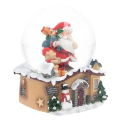 Sneeuwbol Met Kerstman En Beertje | ⌀6cm | 9cm Hoog