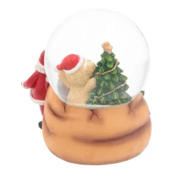 Sneeuwbol Met Kerstman En Beertje | Muziek | ⌀9cm | 15 Cm Hoog
