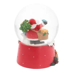 Sneeuwbol Met Kerstman En Hondje | Muziek | ⌀9cm | 15 Cm Hoog