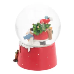 Sneeuwbol Met Kerstman En Hondje | Muziek | ⌀9cm | 15 Cm Hoog