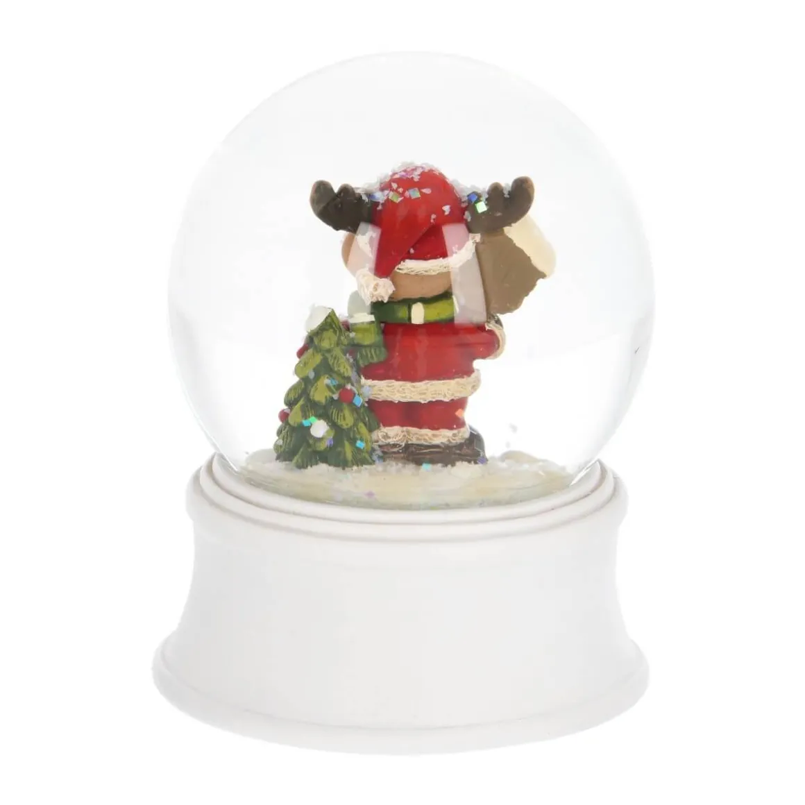 Sneeuwbol Met Rendier In Kerstpak | ⌀6cm | 9cm Hoog