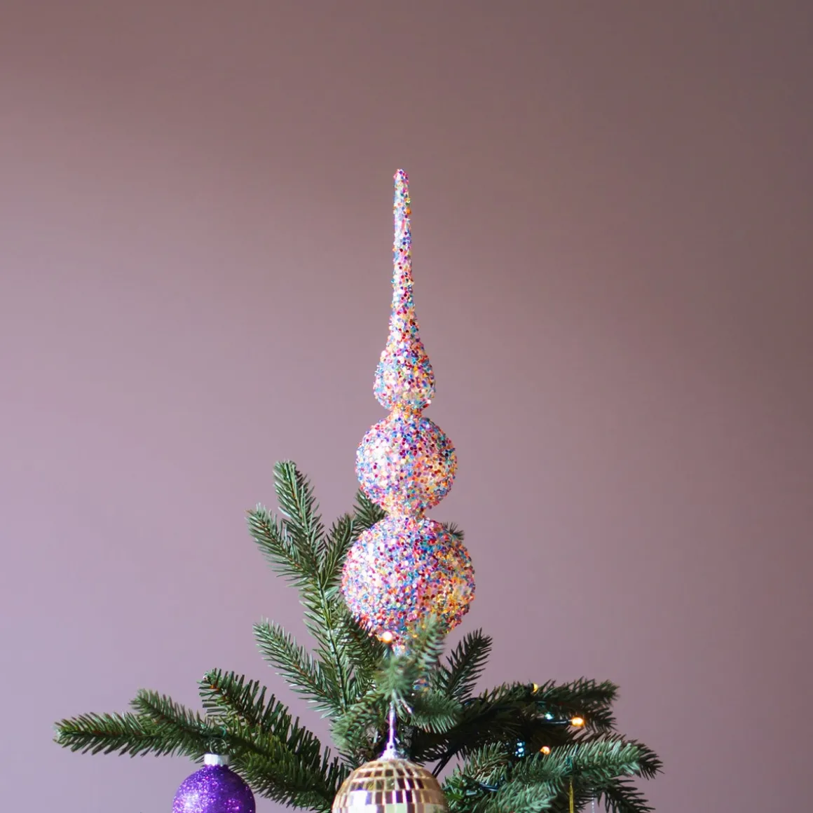 Sprankelende Glazen Piek Met Multicolor Pailletten