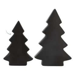 Staande Porseleinen Kerstboom | 16,5 Cm | Mat Zwart