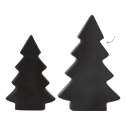 Staande Porseleinen Kerstboom | 20 Cm | Mat Zwart