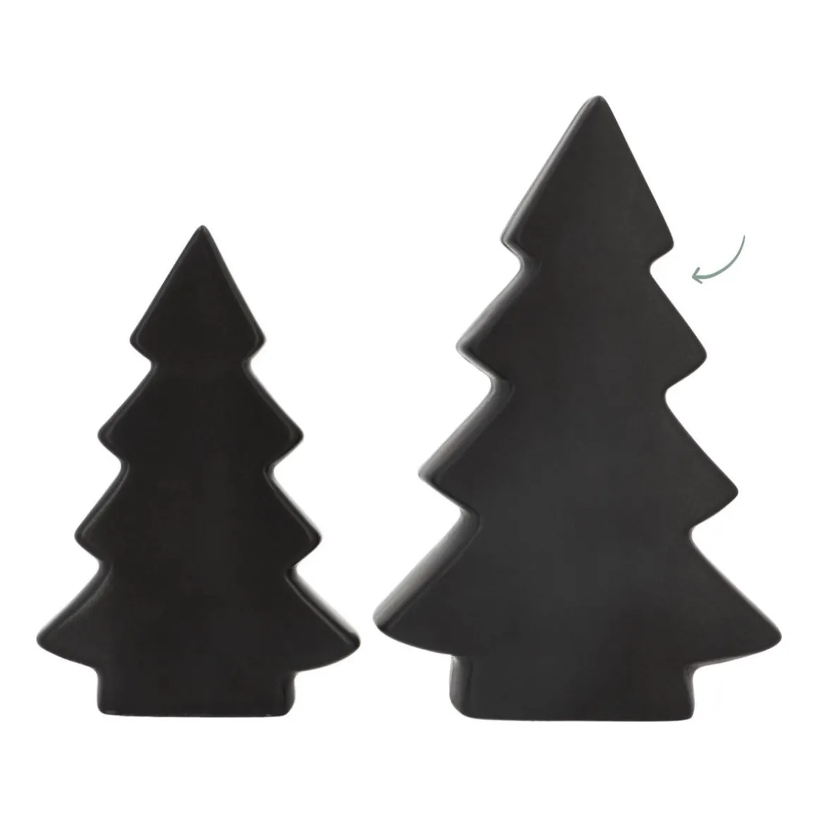 Staande Porseleinen Kerstboom | 20 Cm | Mat Zwart